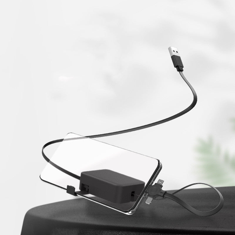 4 In 1 Retractable USB Cable For Type C Micro Cable For iPhone With Phone Stand