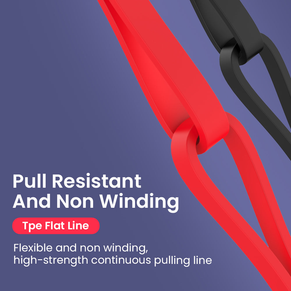 Red and black flat line with text on a purple background