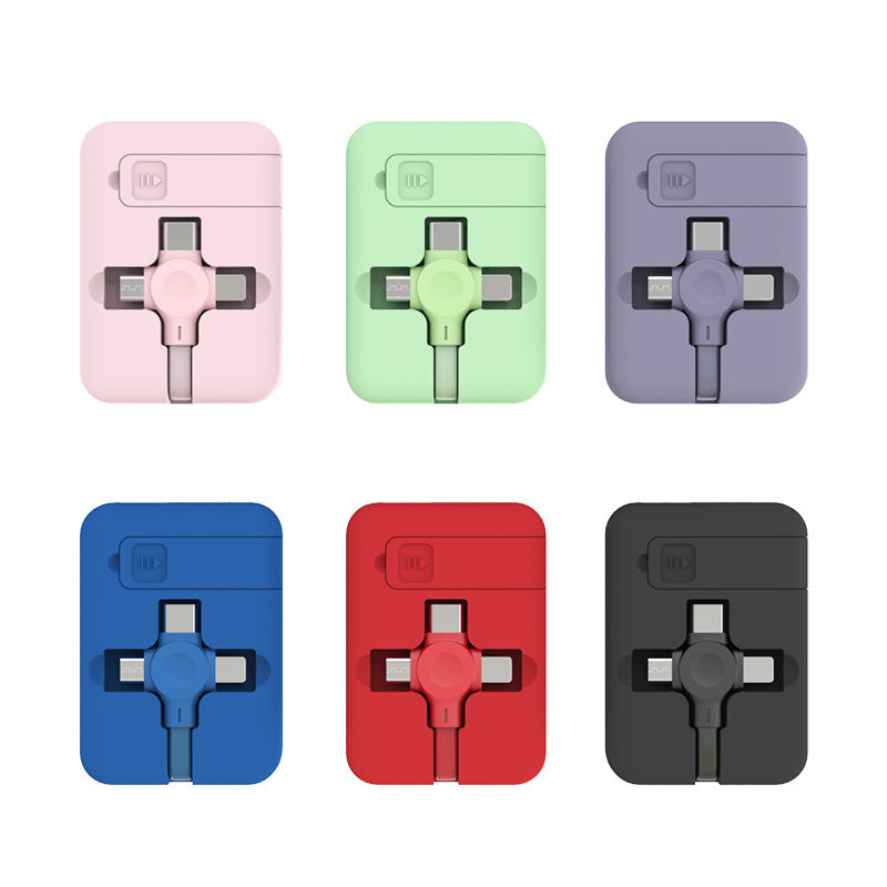 Set of six colorful connectors on a white background